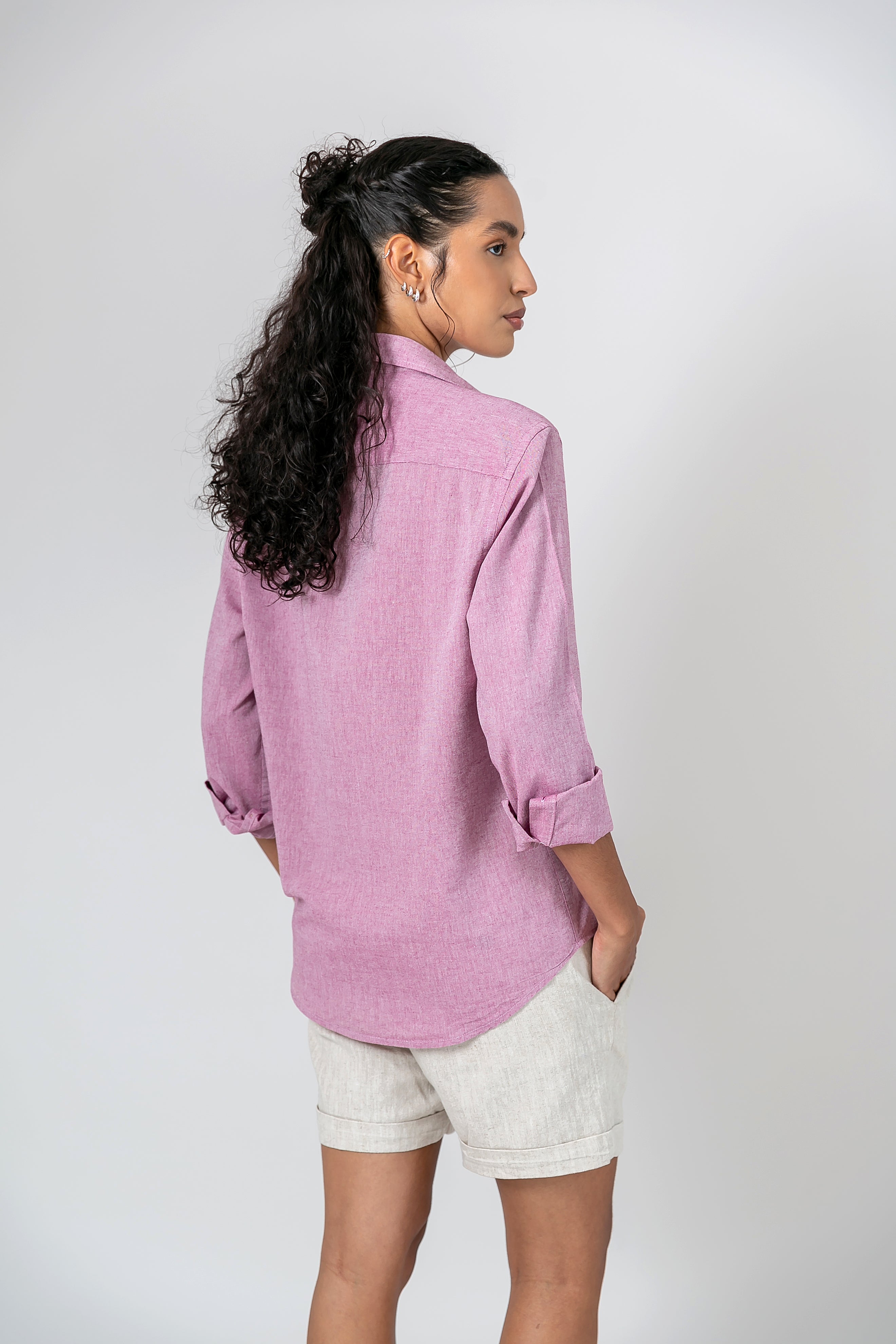 Camisa Algodão Mescla Bordô ML