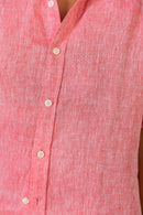 Camisa 100% Linho Lisa Vermelha MC