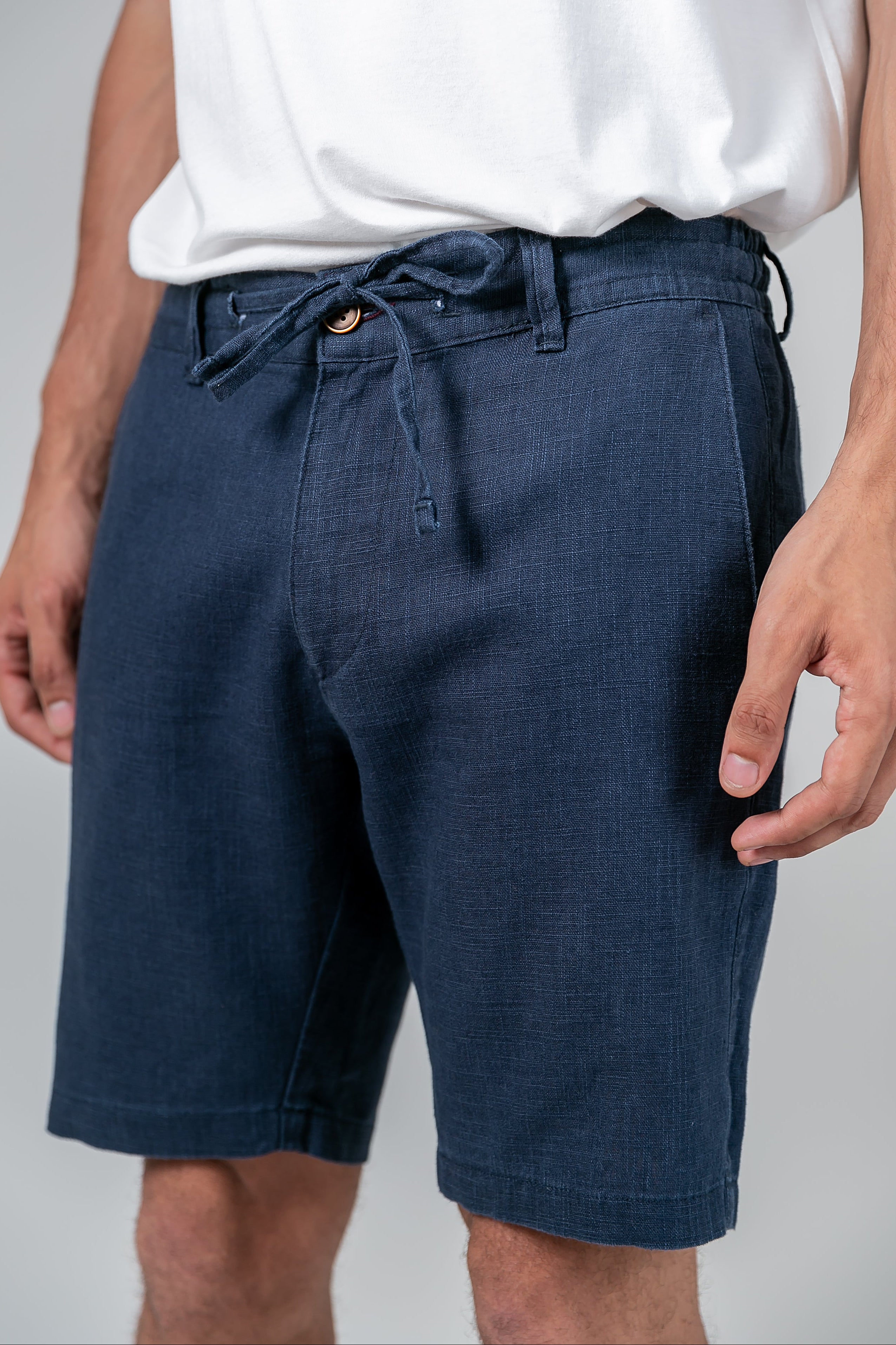 Bermuda Linho Azul Marinho