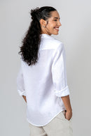 Camisa 100% Linho Lisa Branca ML