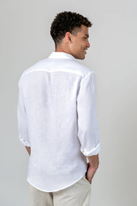 Camisa 100% Linho Lisa Branca ML