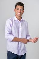 Camisa 100% Linho Lilas ML