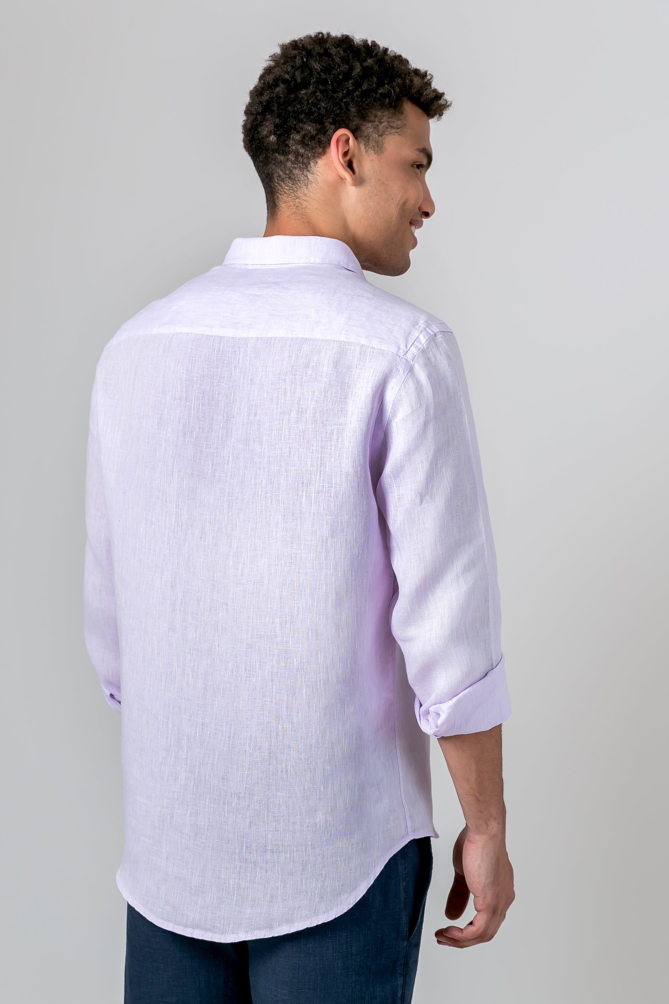Camisa 100% Linho Lilas ML
