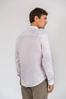 Camisa 100% Linho Listra Lilas ML