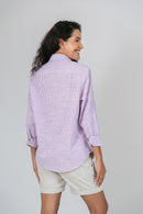 Camisa Algodão Listrada Lilás ML