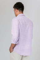 Camisa Algodão Listrada Lilás ML