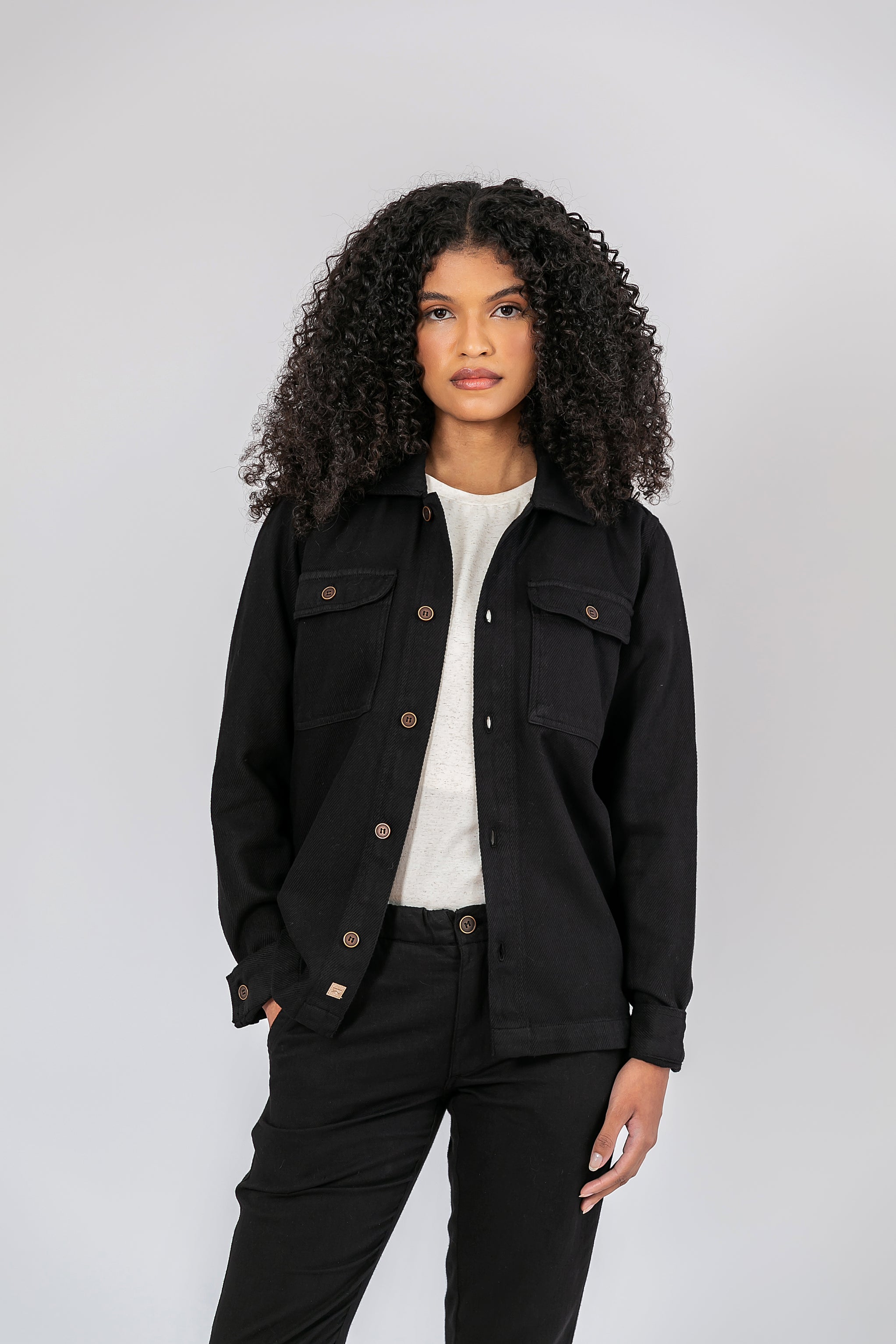 Overshirt Algodão Cane Preta