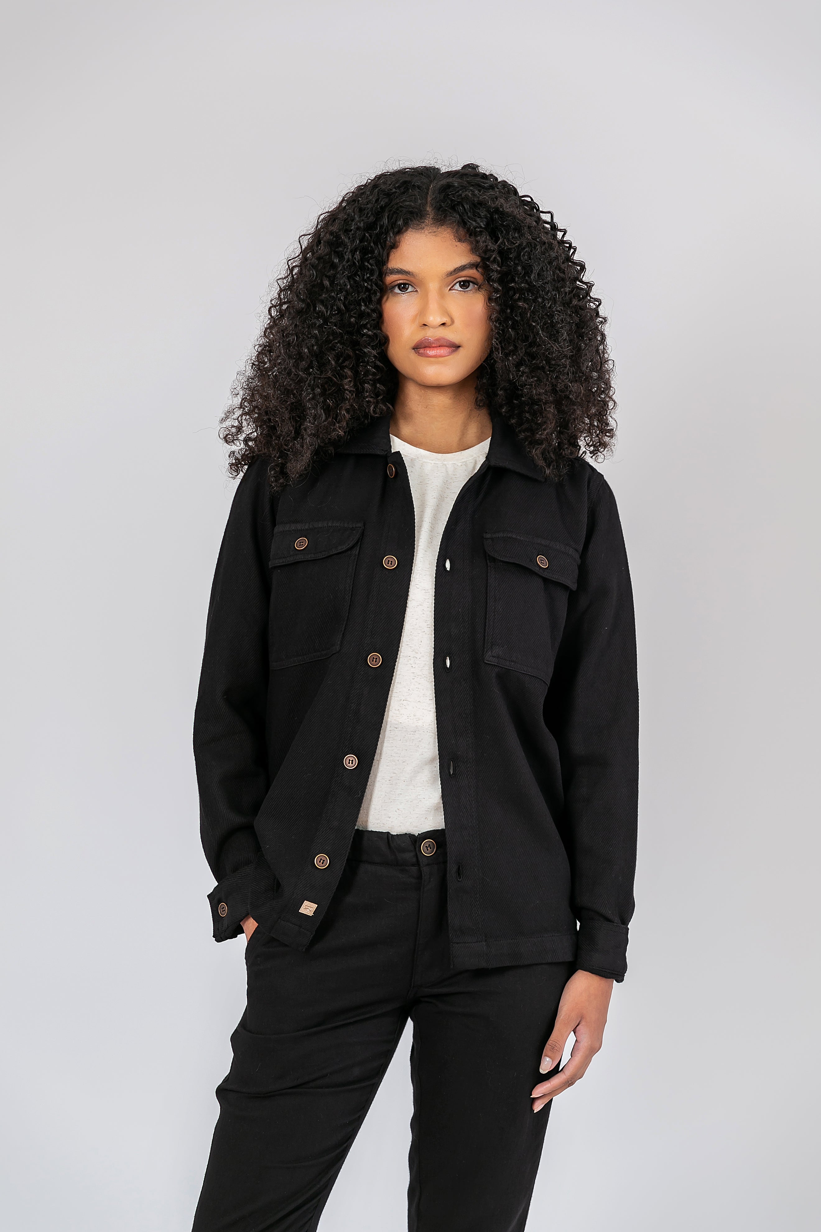 Overshirt Algodão Cane Preta