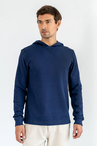 Malha Wisdom Capuz Azul