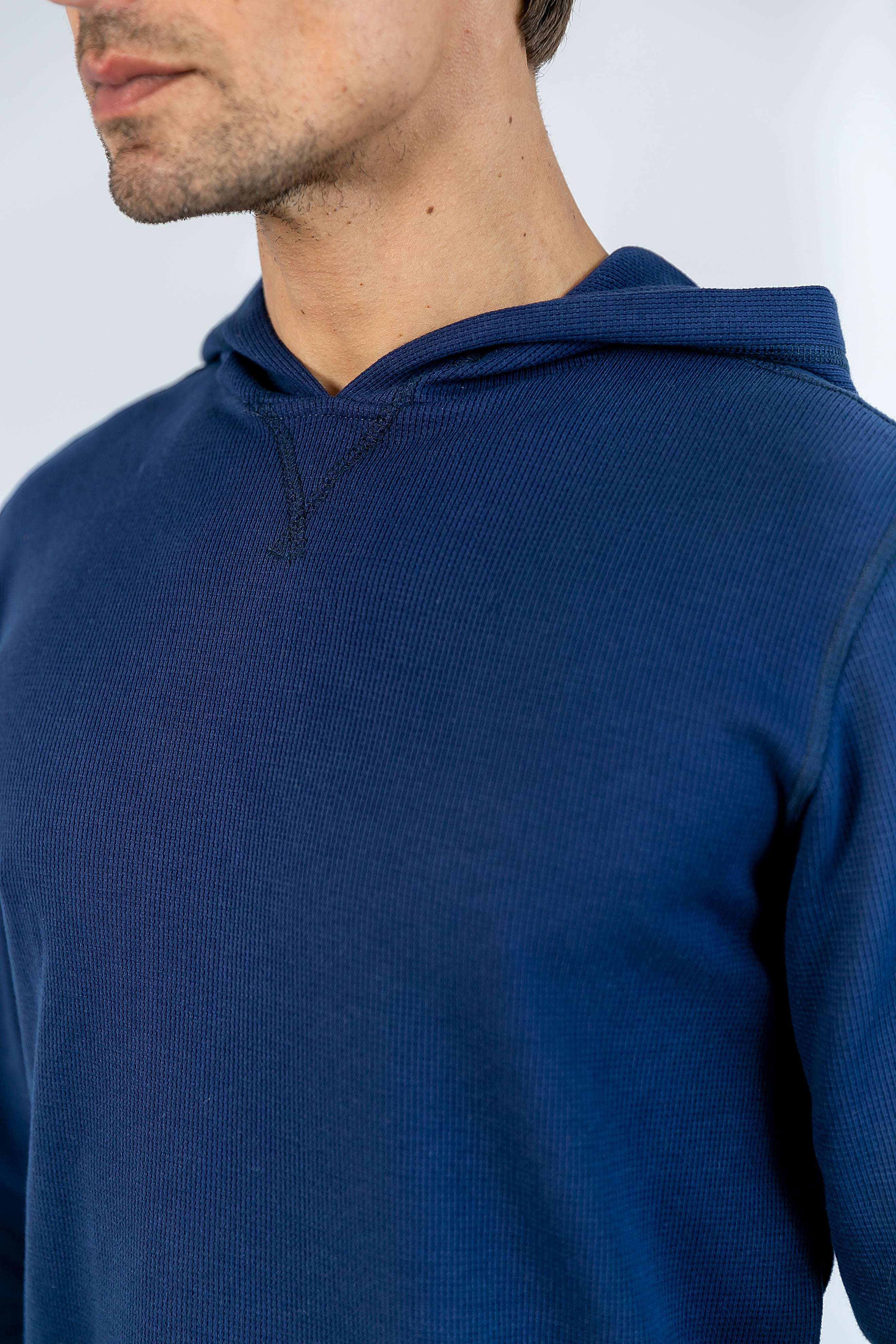 Malha Wisdom Capuz Azul